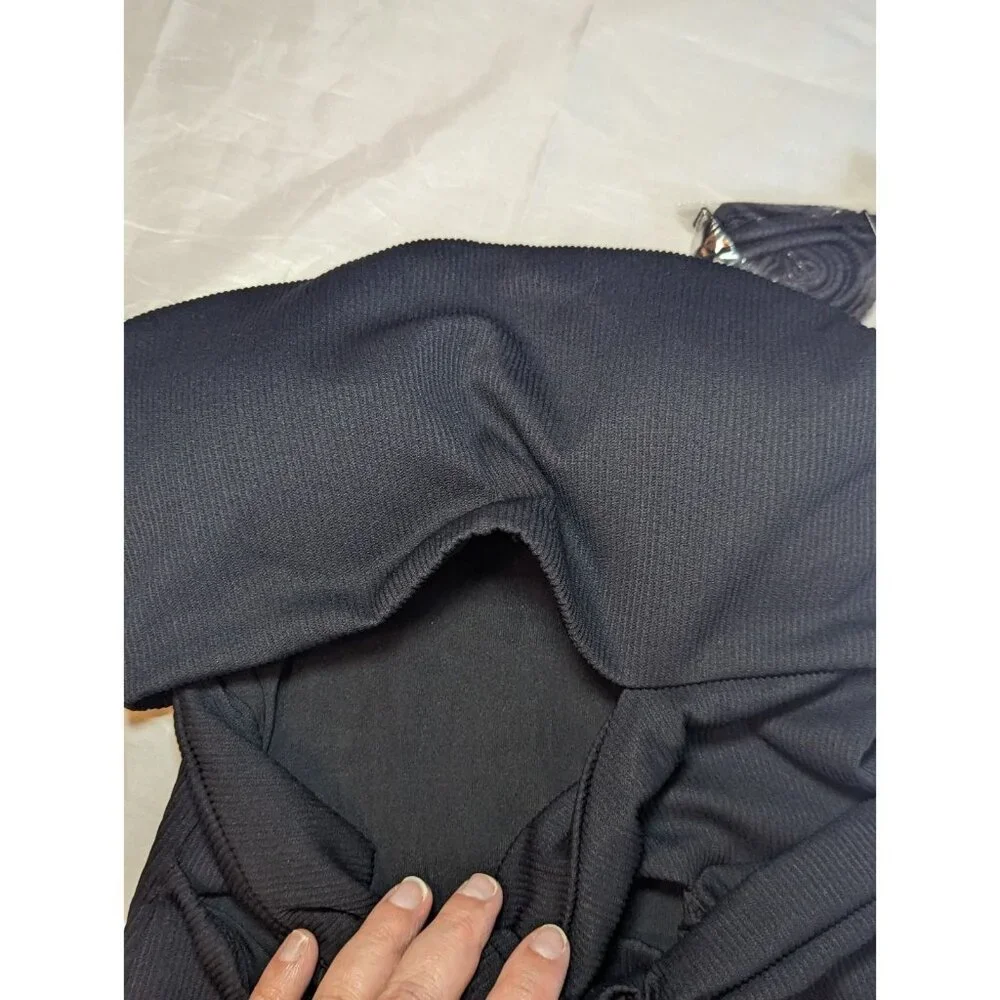 Aerie Women's Size Medium Black Ribbed NWT One Piece Full Coverage Swimsuit - Picture 4 of 15